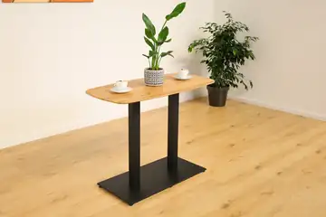 Massivholztisch Eiche 100 × 50 cm | Schweizer Kante | 25 mm
