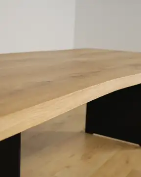 Baumkante Esstisch aus massiver Eiche 220 × 100 cm | 40 mm | Massivstahl-Gestell – Produktansicht 11